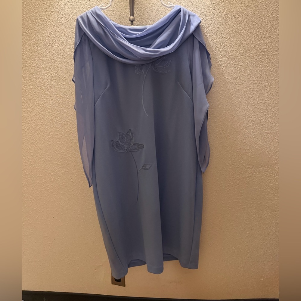 SLNY Periwinkle Draped Dress Fancy 18 MOB MOG Dressy